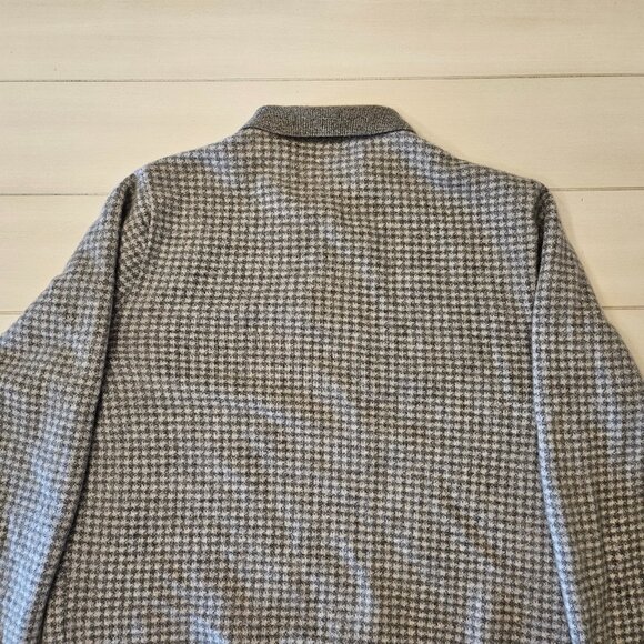 J.Crew Cashmere Collared Grey Houndstooth Sweater-polo - Size XL - Picture 8 of 10
